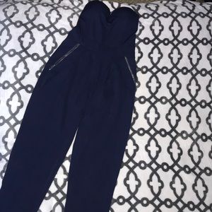 Blue Strapless Romper